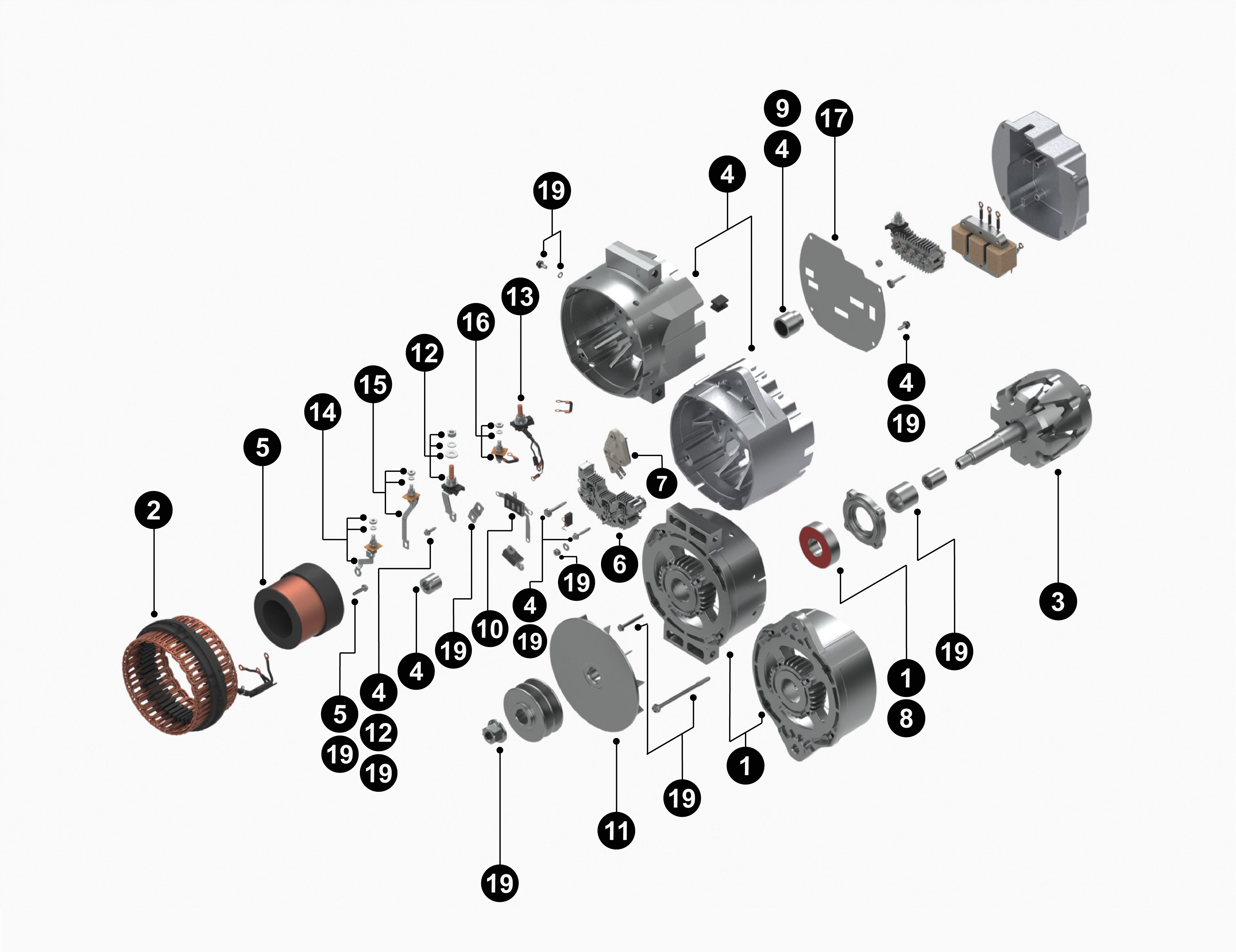 Delco remy starter parts breakdown